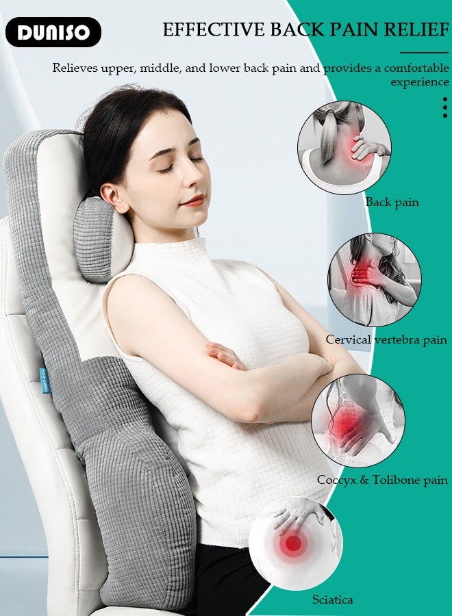 Lumbar Support Pillow for Office Chair, Ergonomic Back Cushion for Pain Relief & Improve Sitting Posture, Back & Neck Support with Portable Design,Adjustable Straps Pillow for Office Chair, Wheelchair, Desk Chair, Computer Chair, Gaming Chair