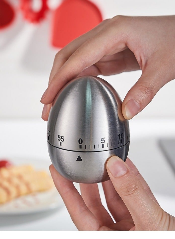 Kitchen Mechanical Timer - Egg-Shaped 60-Minute Timer | Cooking & Baking Reminder for Students