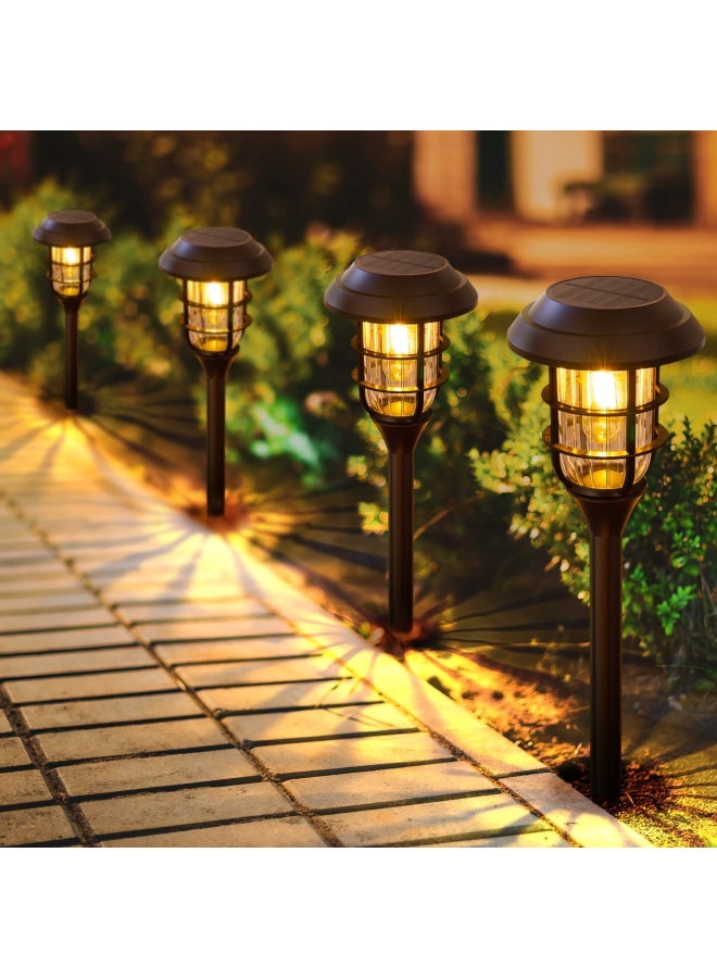 Letmy Solar Pathway Lights Outdoor 8 Pack Bright Solar Lights Outdoor Ip65 Waterproof Auto On/Off Solar Garden Lights Solar Powered Landscape Lighting For Yard Patio Walkway Driveway