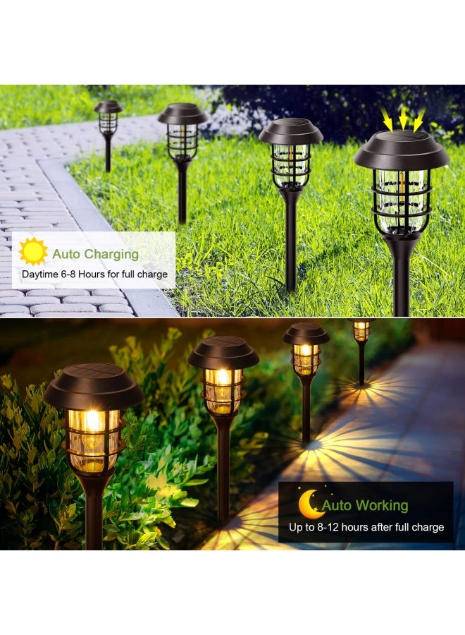 Letmy Solar Pathway Lights Outdoor 8 Pack Bright Solar Lights Outdoor Ip65 Waterproof Auto On/Off Solar Garden Lights Solar Powered Landscape Lighting For Yard Patio Walkway Driveway