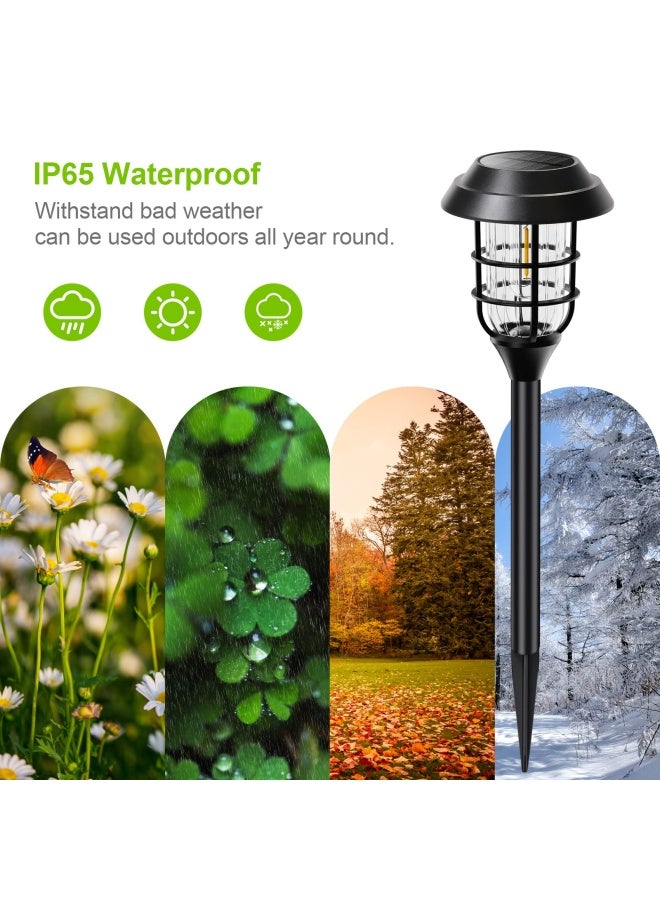 Letmy Solar Pathway Lights Outdoor 8 Pack Bright Solar Lights Outdoor Ip65 Waterproof Auto On/Off Solar Garden Lights Solar Powered Landscape Lighting For Yard Patio Walkway Driveway