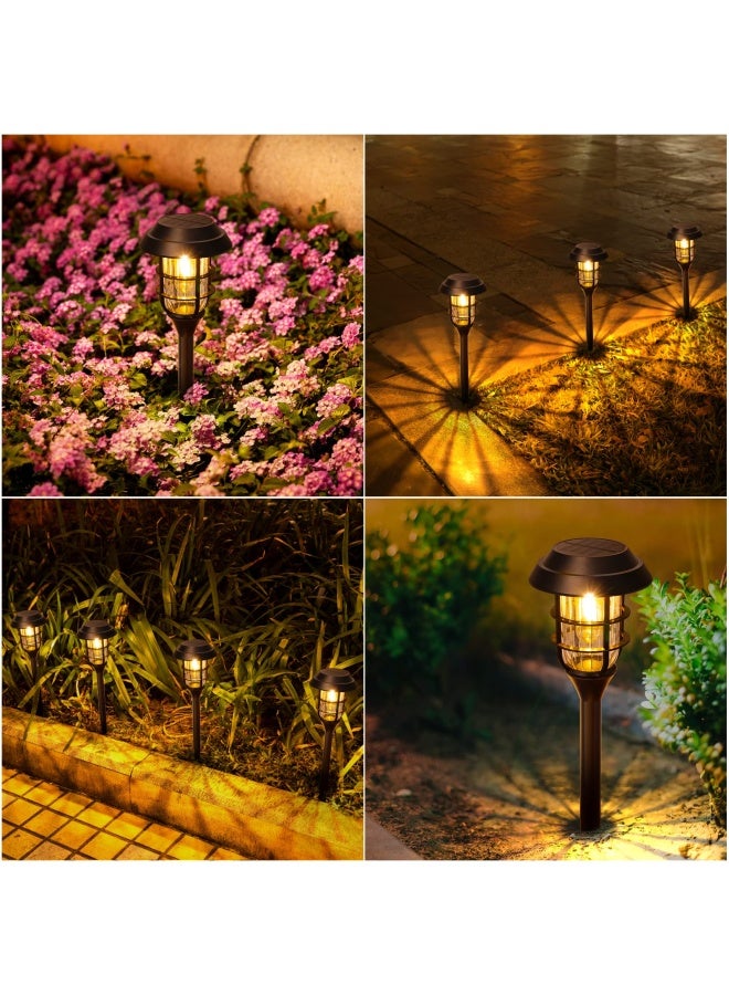 Letmy Solar Pathway Lights Outdoor 8 Pack Bright Solar Lights Outdoor Ip65 Waterproof Auto On/Off Solar Garden Lights Solar Powered Landscape Lighting For Yard Patio Walkway Driveway