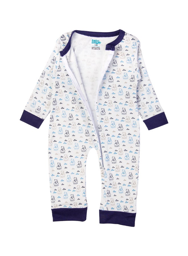 100% Cotton Printed Long Sleeves Jumpsuit/Romper/Sleepsuit For Babies