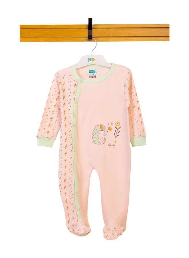 100% Cotton Printed Long Sleeves Jumpsuit/Romper/Sleepsuit For Babies