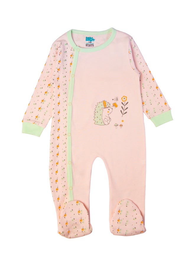 100% Cotton Printed Long Sleeves Jumpsuit/Romper/Sleepsuit For Babies