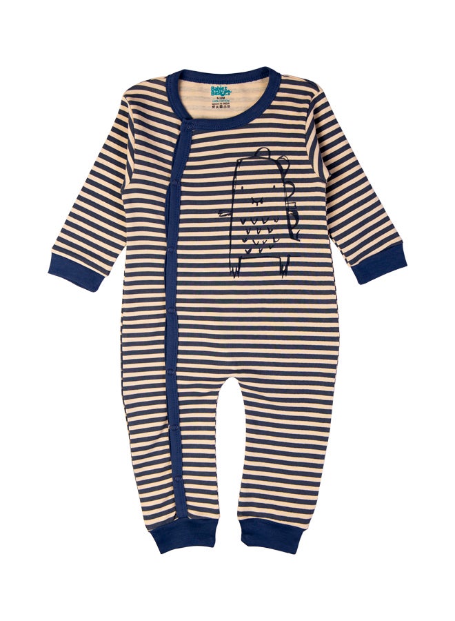 100% Cotton Printed Long Sleeves Jumpsuit/Romper/Sleepsuit For Babies