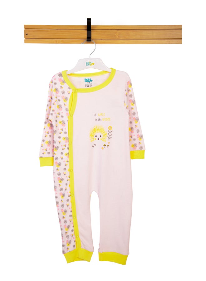 100% Cotton Printed Long Sleeves Jumpsuit/Romper/Sleepsuit For Babies