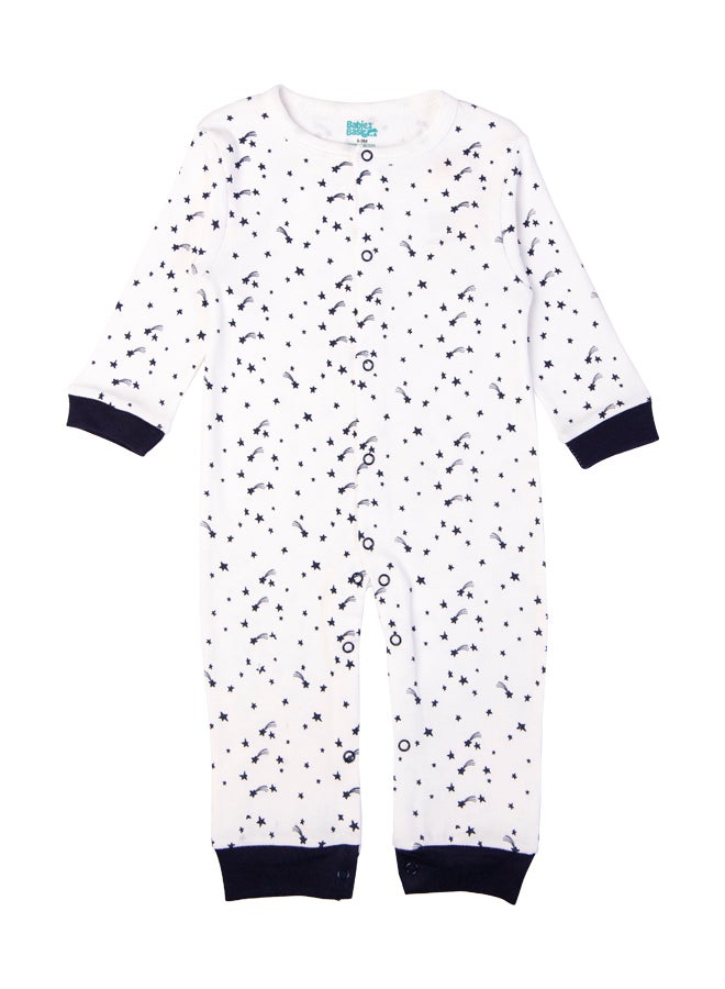 100% Cotton Printed Long Sleeves Jumpsuit/Romper/Sleepsuit For Babies