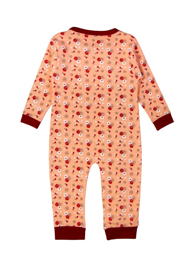 100% Cotton Printed Long Sleeves Jumpsuit/Romper/Sleepsuit For Babies