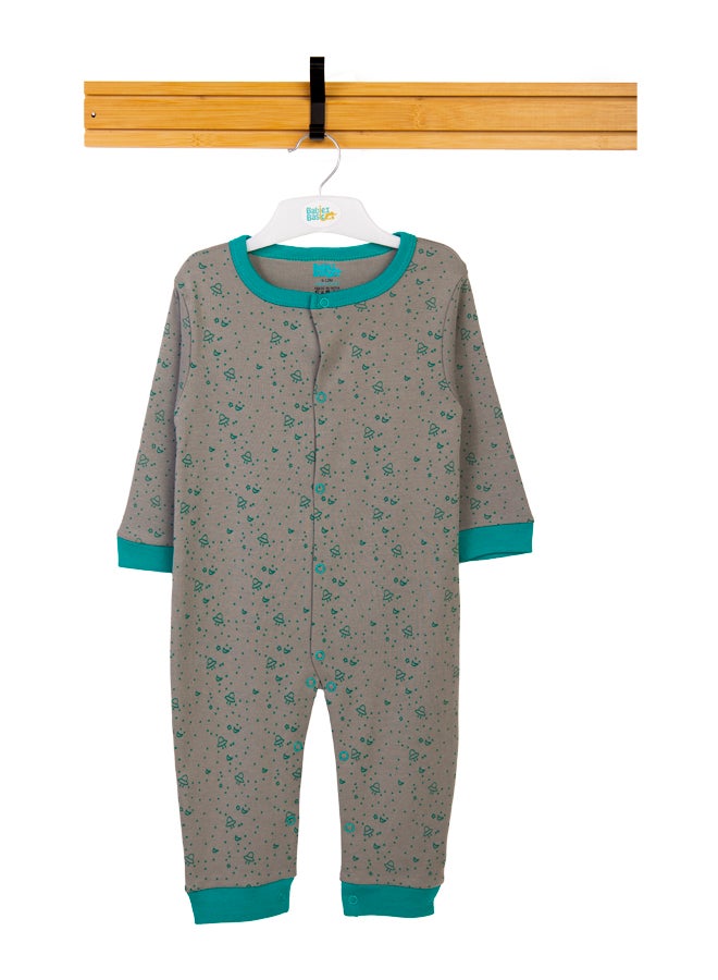 100% Cotton Printed Long Sleeves Jumpsuit/Romper/Sleepsuit For Babies