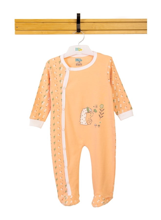 100% Cotton Printed Long Sleeves Jumpsuit/Romper/Sleepsuit For Babies