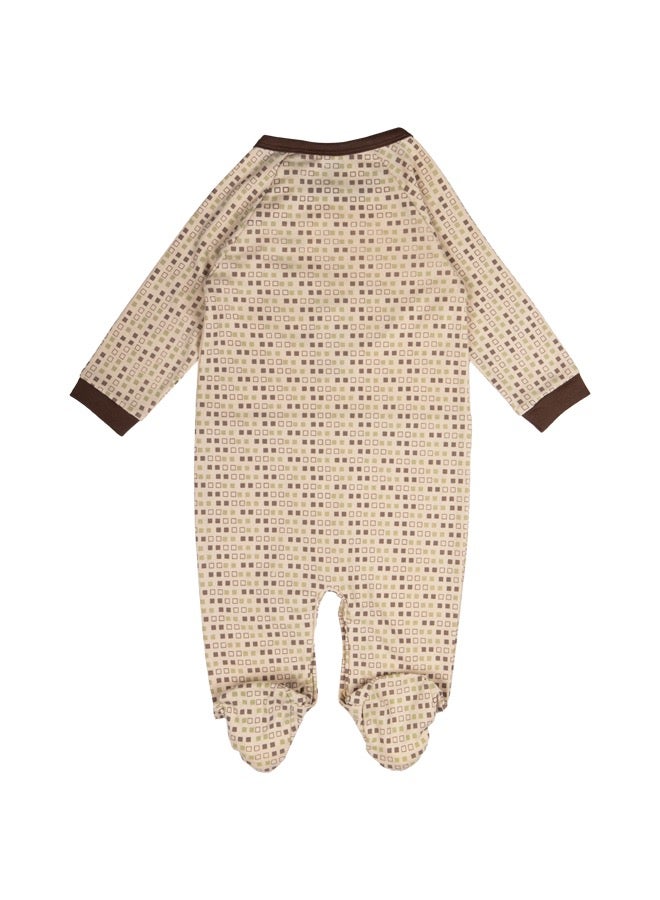 100% Cotton Printed Long Sleeves Jumpsuit/Romper/Sleepsuit With Feet Covering For Babies