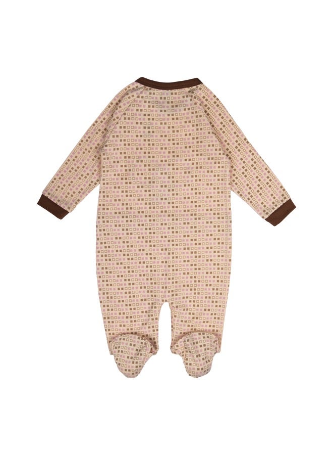 100% Cotton Printed Long Sleeves Jumpsuit/Romper/Sleepsuit With Feet Covering For Babies