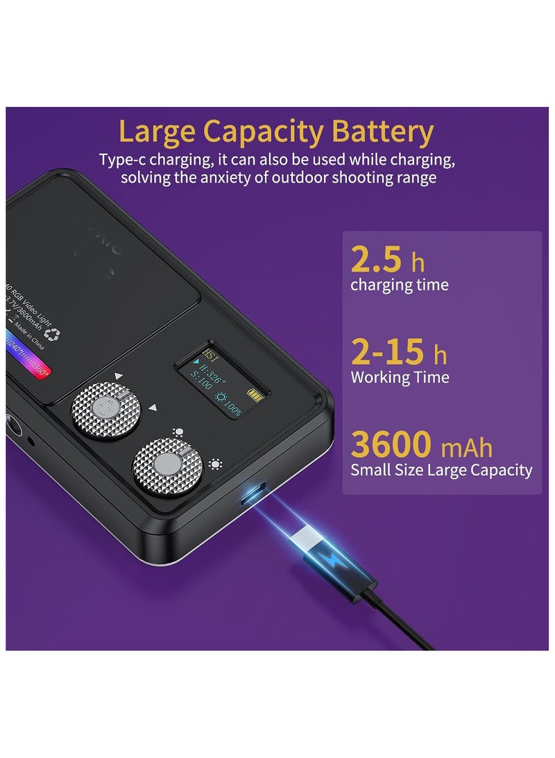 VL140 RGB Video Light – Portable 3600mAh Battery LED Panel with 360 Full Color, 20 Light Effects, CRI ≥ 95, 2500-9000K for DSLR Photography and Videography