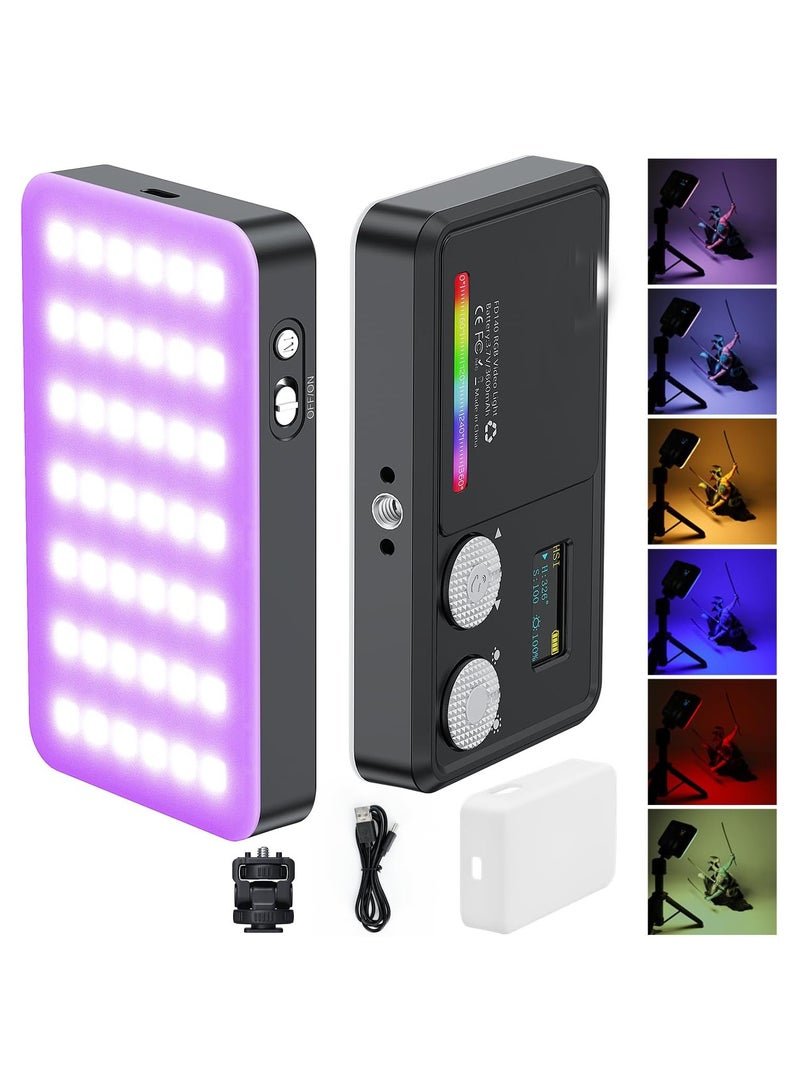 VL140 RGB Video Light – Portable 3600mAh Battery LED Panel with 360 Full Color, 20 Light Effects, CRI ≥ 95, 2500-9000K for DSLR Photography and Videography