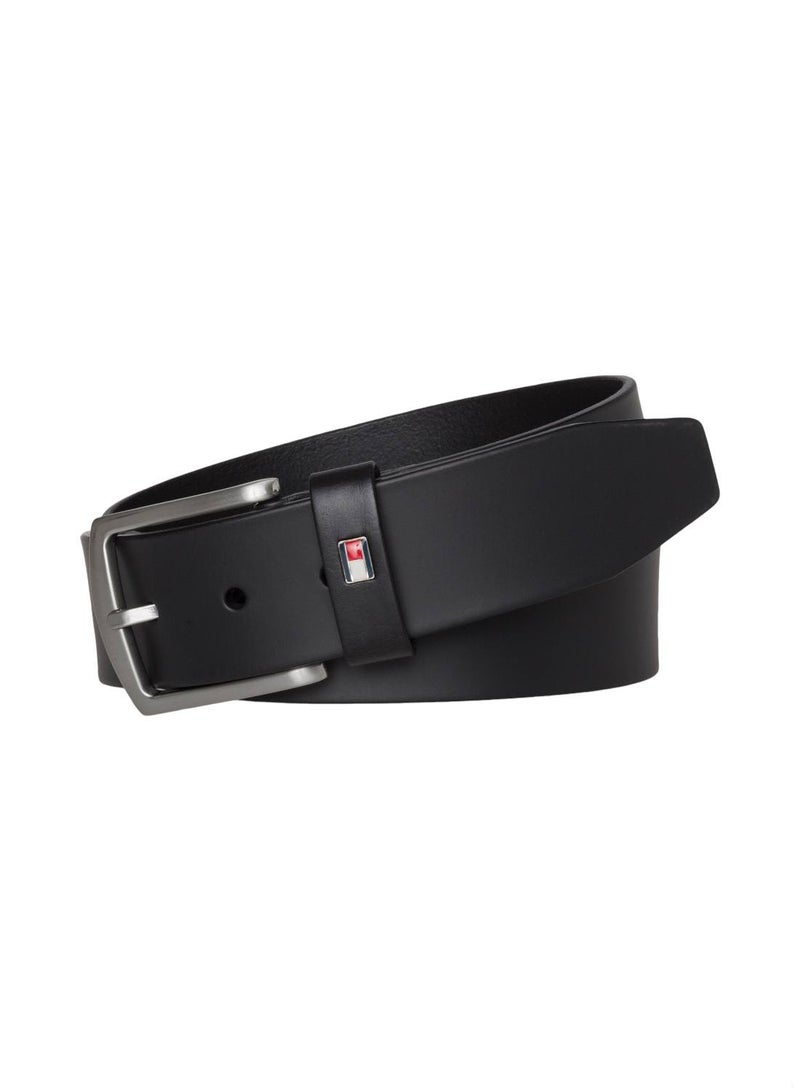 Men's Denton Flag Logo Belt - Leather, Black