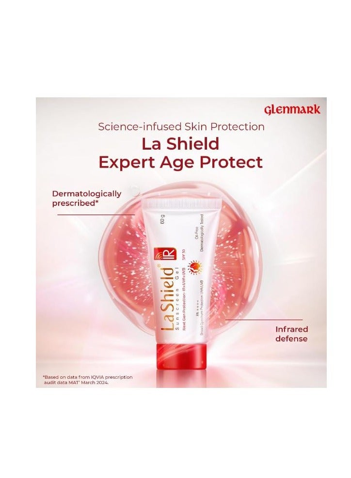 La Shield IR SPF 30 PA +++ Mineral Sunscreen Gel | UVA & UVB + Infrared Protection | Oil free | No white cast | Broad spectrum | Next Gen Protection For All Skin types - (60 grams)