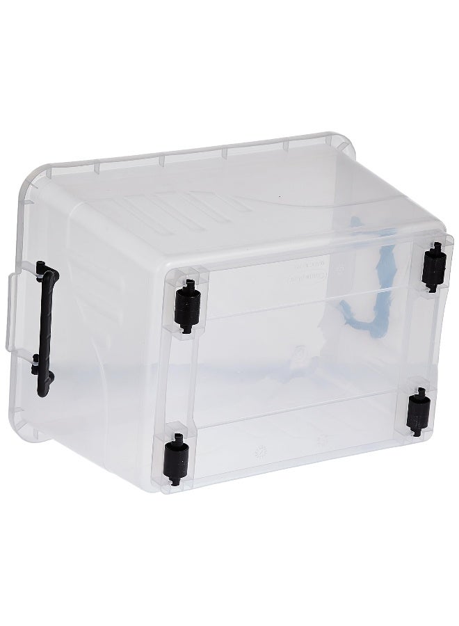 22L Plastic Storage Set of 6 Box with Wheels & Lockable Lid (Transparent)