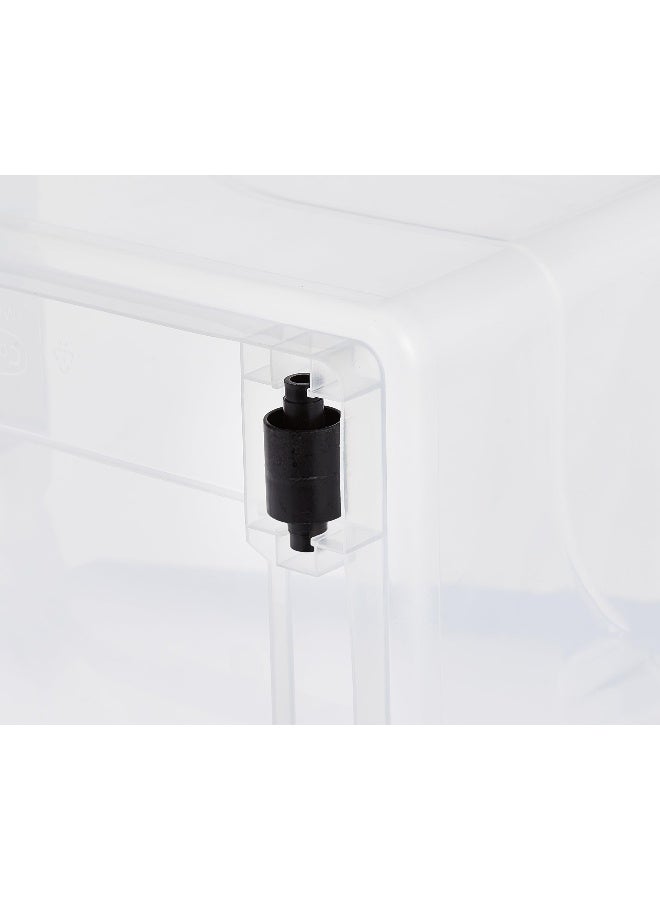 22L Plastic Storage Set of 6 Box with Wheels & Lockable Lid (Transparent)