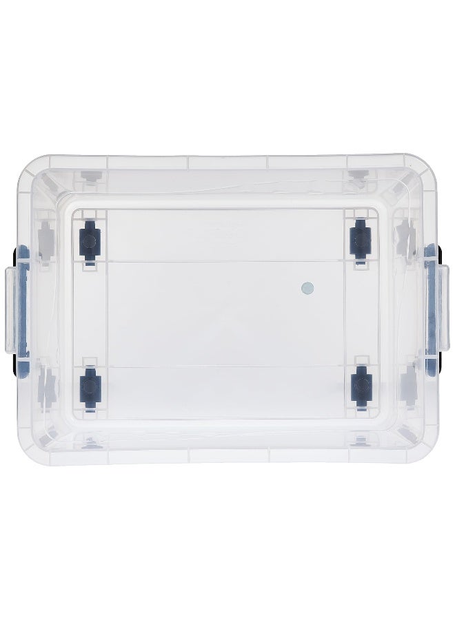 22L Plastic Storage Set of 6 Box with Wheels & Lockable Lid (Transparent)