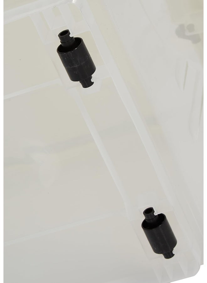 55L Clear Plastic Storage Set of 2 Box with Wheels & Lockable Lid