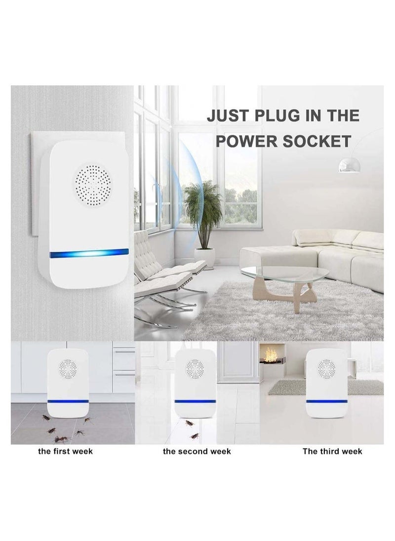 Ultrasonic Pest Repeller Electronic Plug in Control Insect Fly Trap for Indoor Outdoor Use Electric Bug Zapper Anti Rat Spiders Ants Bat Bed Bugs Mosquitoes Roaches Wasps 2 Pcs