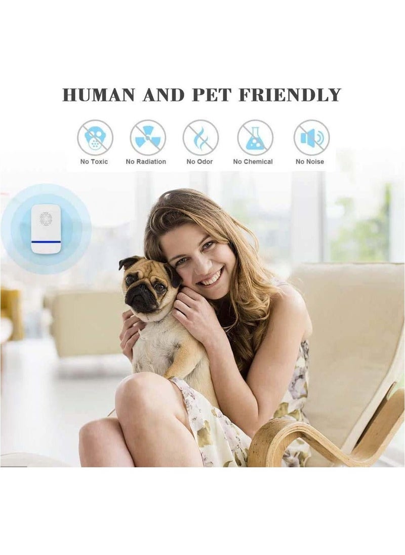 Ultrasonic Pest Repeller Electronic Plug in Control Insect Fly Trap for Indoor Outdoor Use Electric Bug Zapper Anti Rat Spiders Ants Bat Bed Bugs Mosquitoes Roaches Wasps 2 Pcs