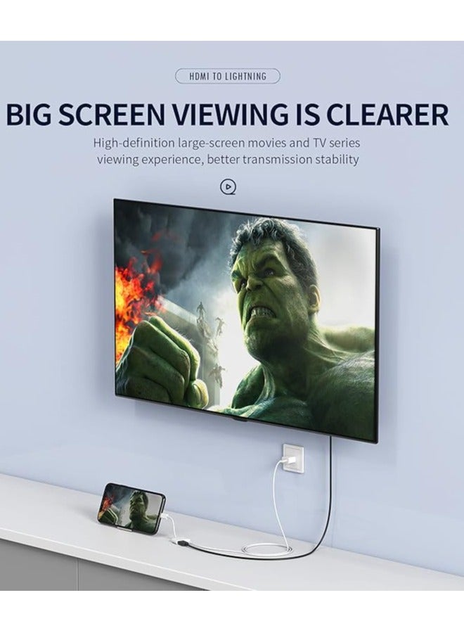 Lightning to HDMI Adapter for TV Compatible with iPhone 12 13 pro max Splitter Digital AV Female Port Converter and Charging Connector Cord Projector Monitor Sync Screen Ipad Mini Apple MFI Certified