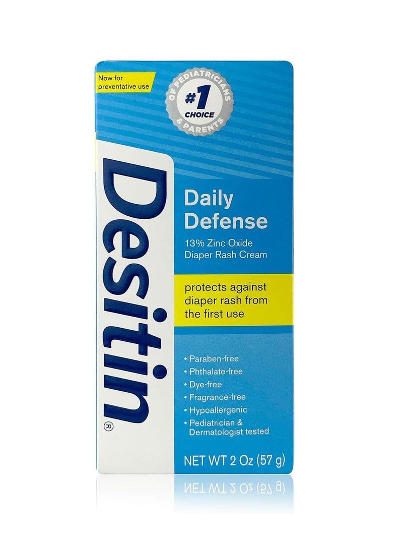 Daily Defense 13% Zinc Oxide Diaper Rash Cream 2 oz