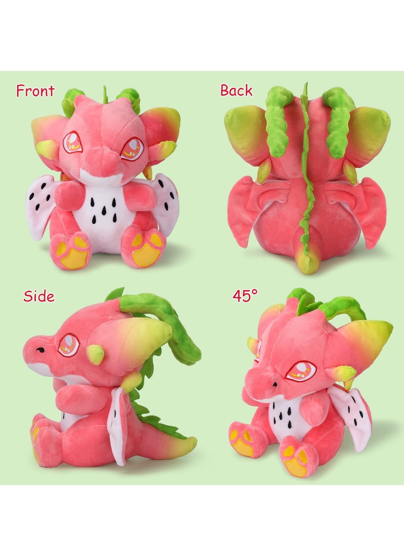 Dragon Fruit Plush Toy 22cm Red Stuffed Animal Pillow Doll Cartoon Soft Plush Figure Gift for Kids and Fans