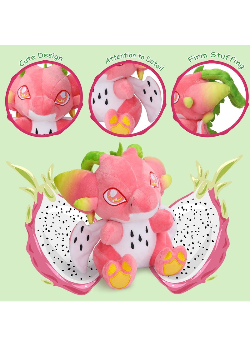 Dragon Fruit Plush Toy 22cm Red Stuffed Animal Pillow Doll Cartoon Soft Plush Figure Gift for Kids and Fans