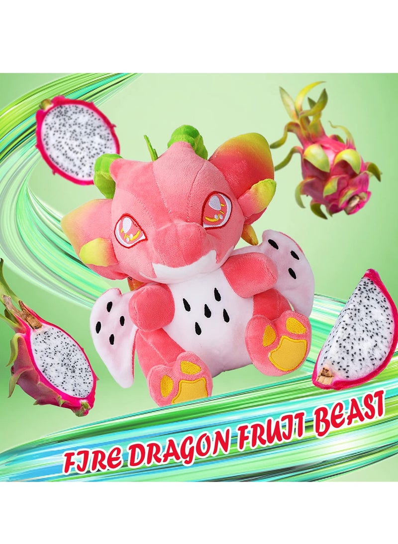 Dragon Fruit Plush Toy 22cm Red Stuffed Animal Pillow Doll Cartoon Soft Plush Figure Gift for Kids and Fans