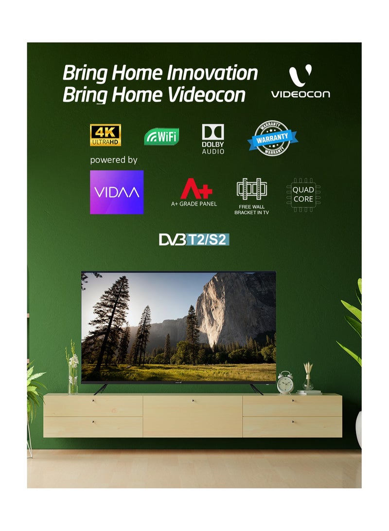 70 Inch 4K UHD VIDAA OS Smart TV With Voice Remote And Wall Mount Bracket E70EPVD1100 Black