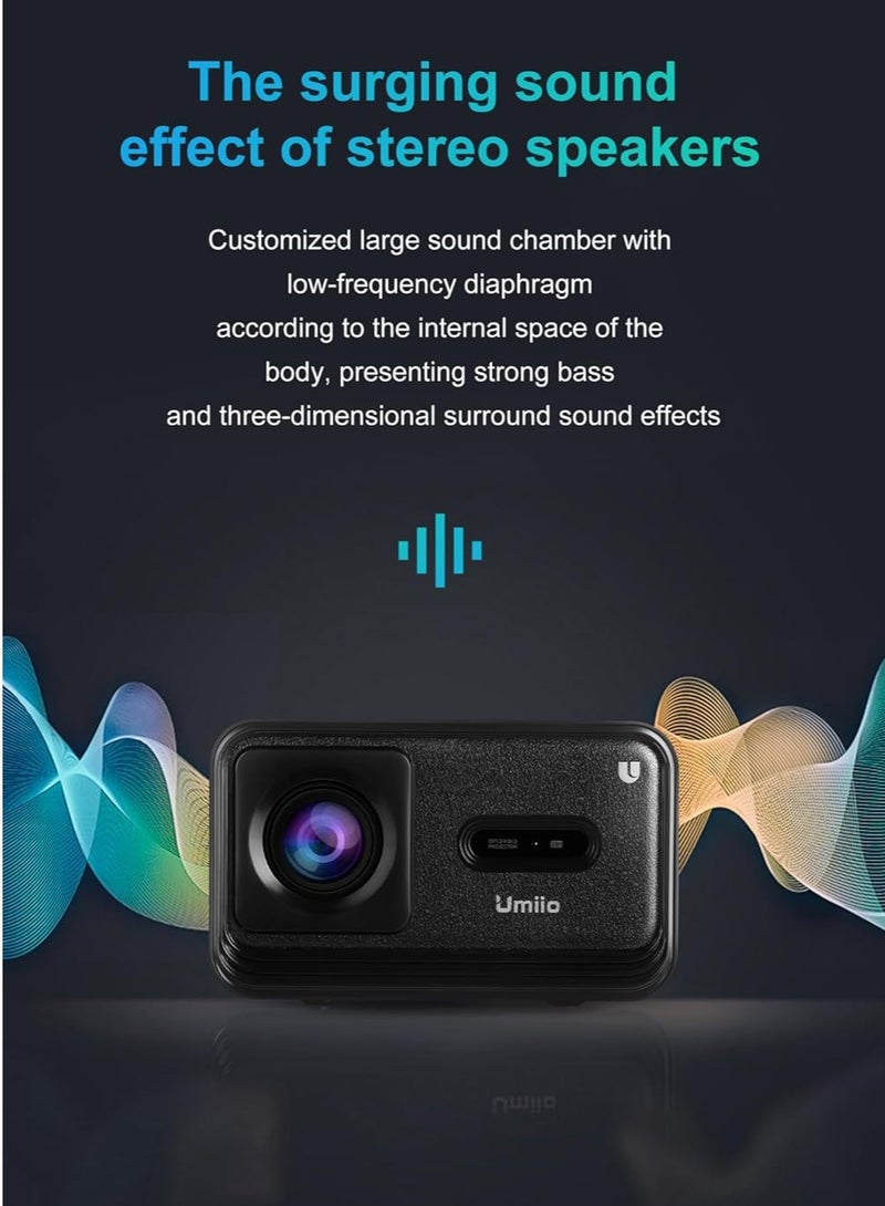 Smart Home Theater 4K Projector 5G WiFi and Bluetooth Projector for Movies and Game 1200ANSI Brightness Zoomable 50-150 Inch Compatible HDMI/USB/AV/Audio/iOS/Androi