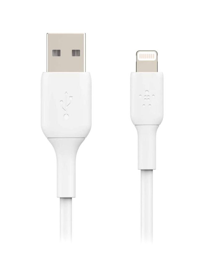 BoostCharge Pro Flex Silicone USB A To Lightning Cable, MFI Certified iPhone Cable 20W Fast Charging Power Delivery For iPhone 15, 14, 13, 12, Pro, Plus, Pro Max, Mini, iPad And More - (1M) White