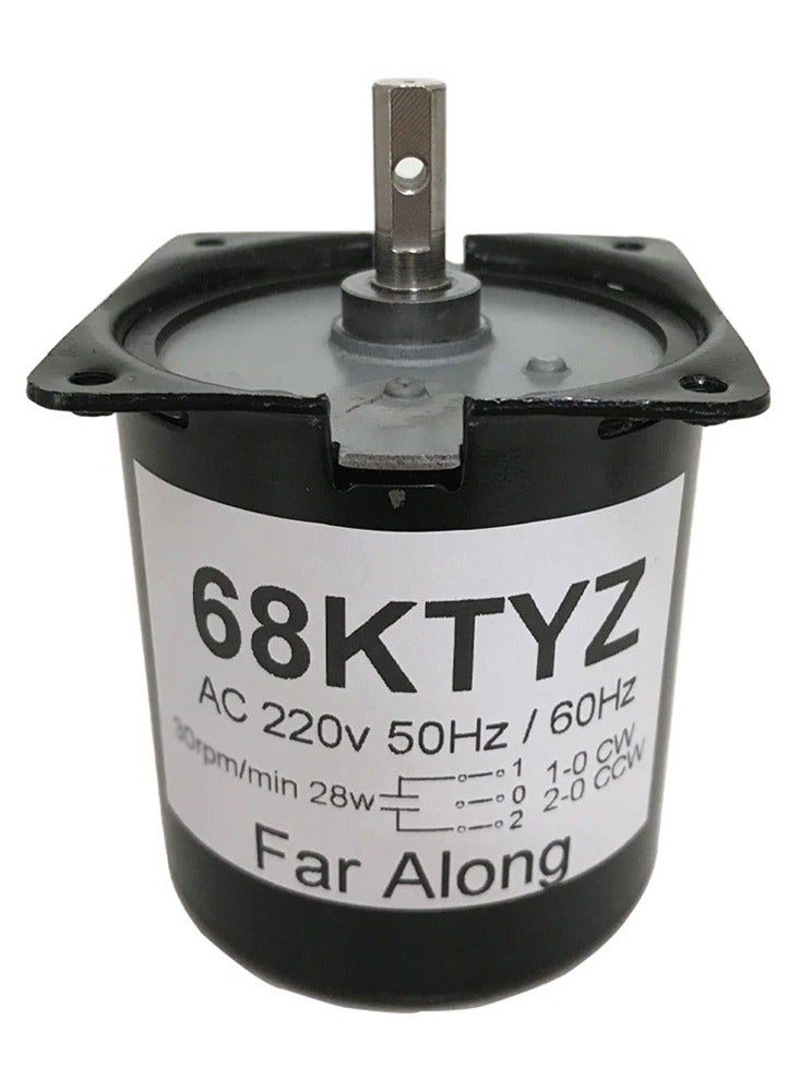 68KTYZ High Torque 160KG 28W 2.5RPM AC 220V Permanent Magnet Synchronous Motor CW/CCW Metal Geared Slow Speed Motor