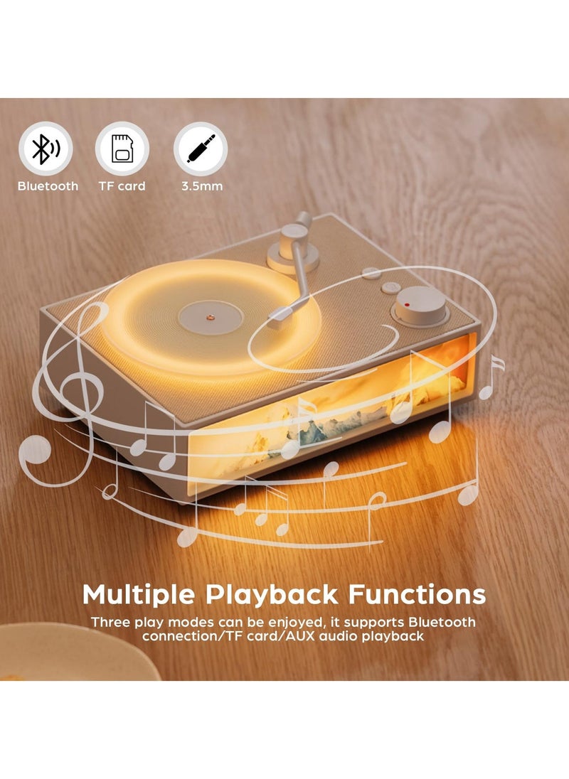 Retro Bluetooth Speakers Portable, Vinyl Record Player Style Portable Wireless Speaker, with Aroma Diffuser Night Light Old Fashioned Classic Phonograph Style Speaker Support TF Card AUX