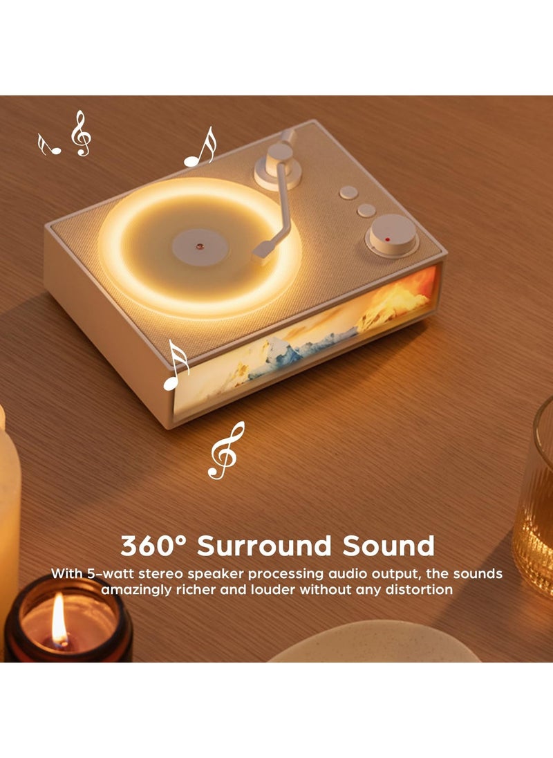 Retro Bluetooth Speakers Portable, Vinyl Record Player Style Portable Wireless Speaker, with Aroma Diffuser Night Light Old Fashioned Classic Phonograph Style Speaker Support TF Card AUX