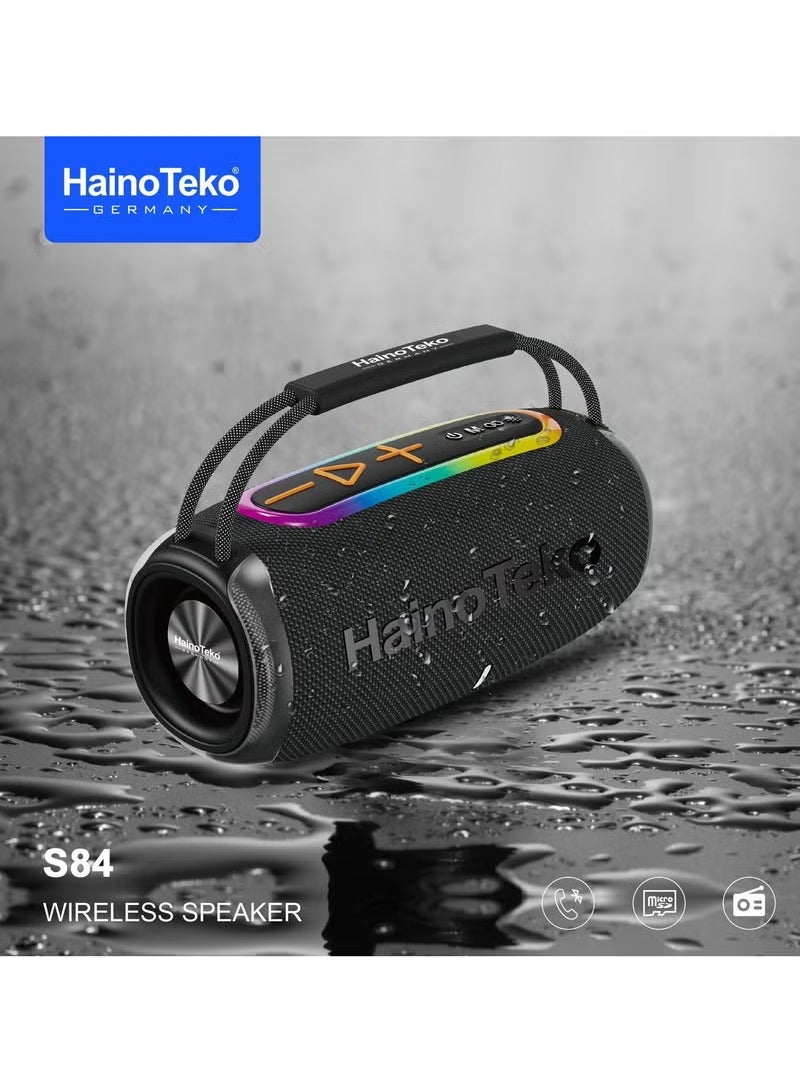 Haino Teko Germany S84 Portable Wireless Bluetooth Speaker Black