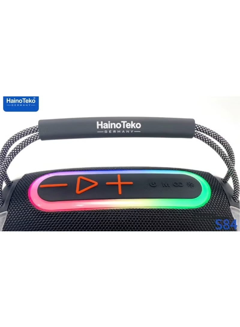 Haino Teko Germany S84 Portable Wireless Bluetooth Speaker Black