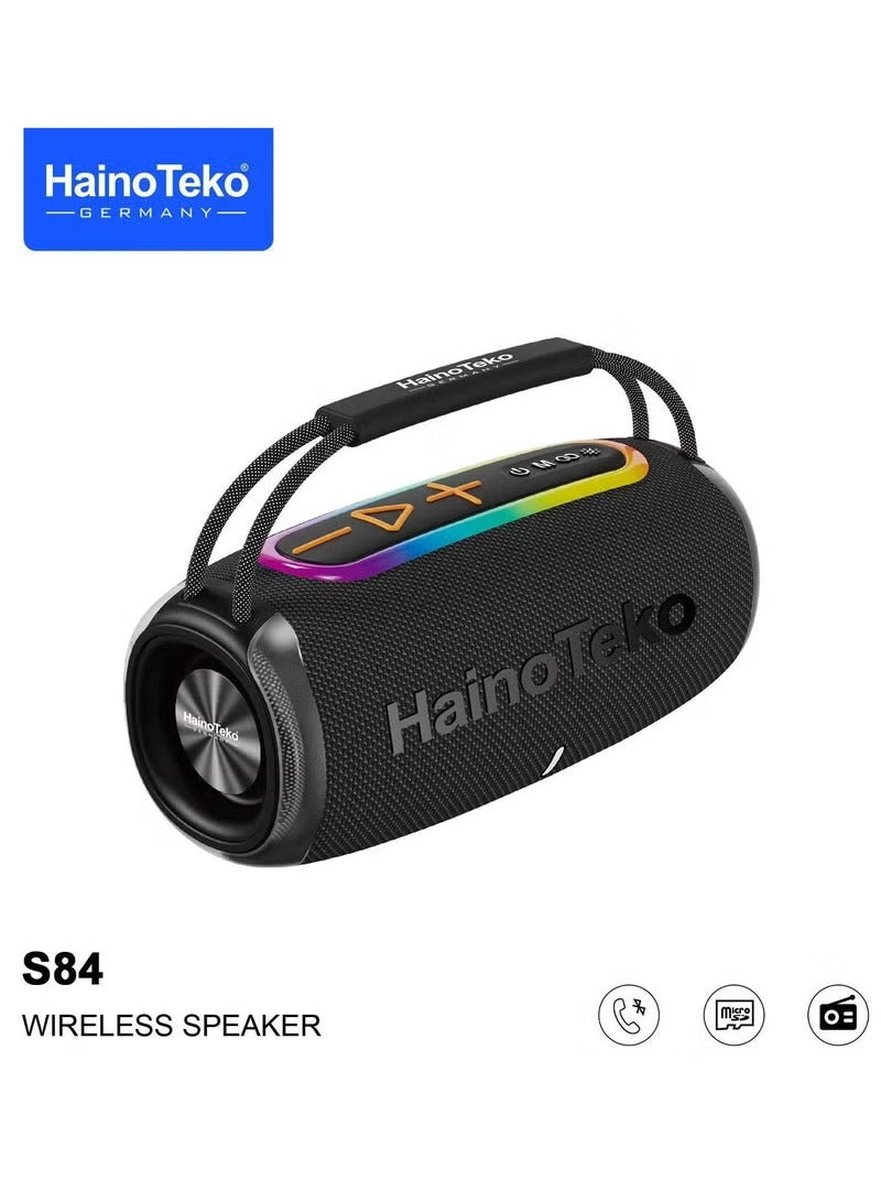 Haino Teko Germany S84 Portable Wireless Bluetooth Speaker Black