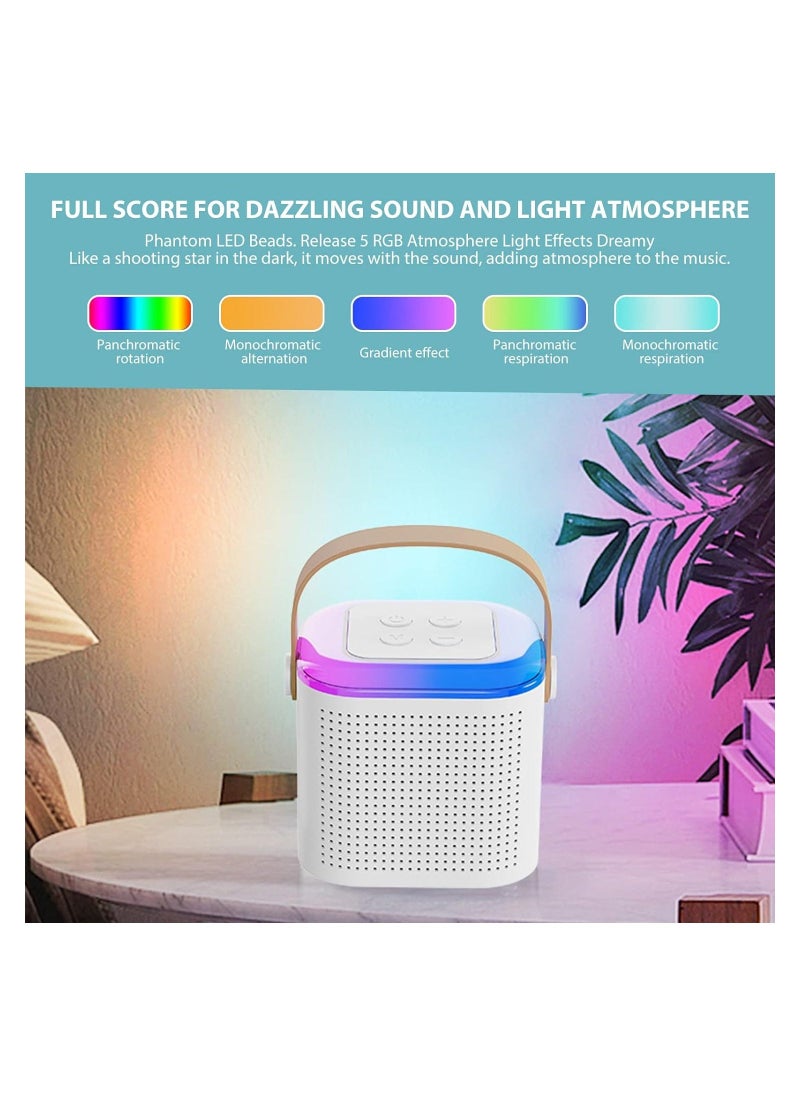 Karaoke Machine Portable Bluetooth Speaker with 2 Wireless handheled Microphones LED Lights Portable Bluetooth Karaoke Speaker for All Smartphones for Home Party Birthday Gifts