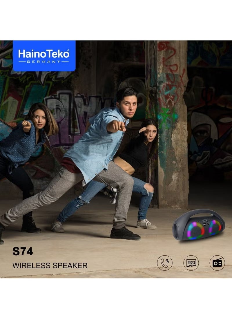 Haino Teko Germany S74 Wireless Portable Bluetooth Speaker Black