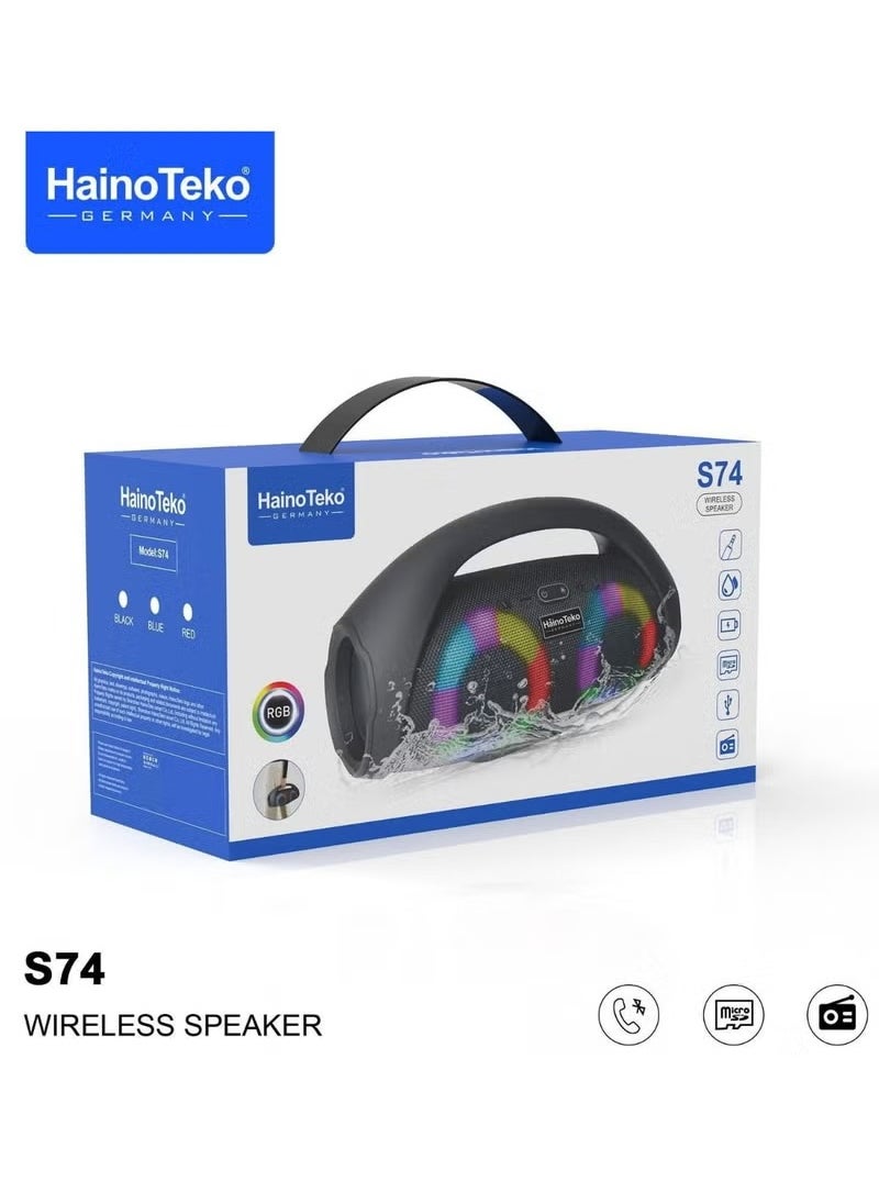 Haino Teko Germany S74 Wireless Portable Bluetooth Speaker Black