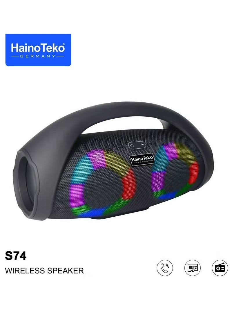 Haino Teko Germany S74 Wireless Portable Bluetooth Speaker Black