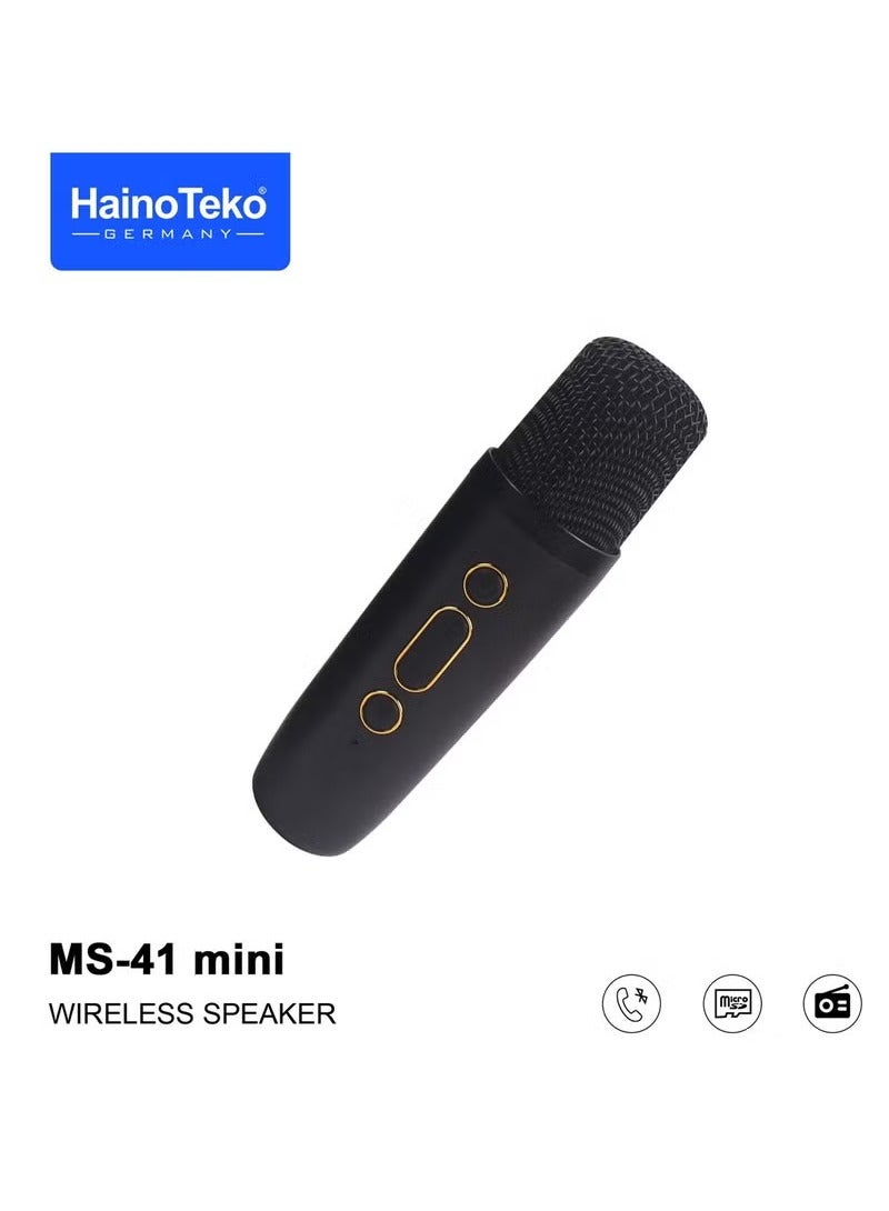 Haino Teko Germany MS 41 Mini Wireless Bluetooth Portable Speaker with Mic Black