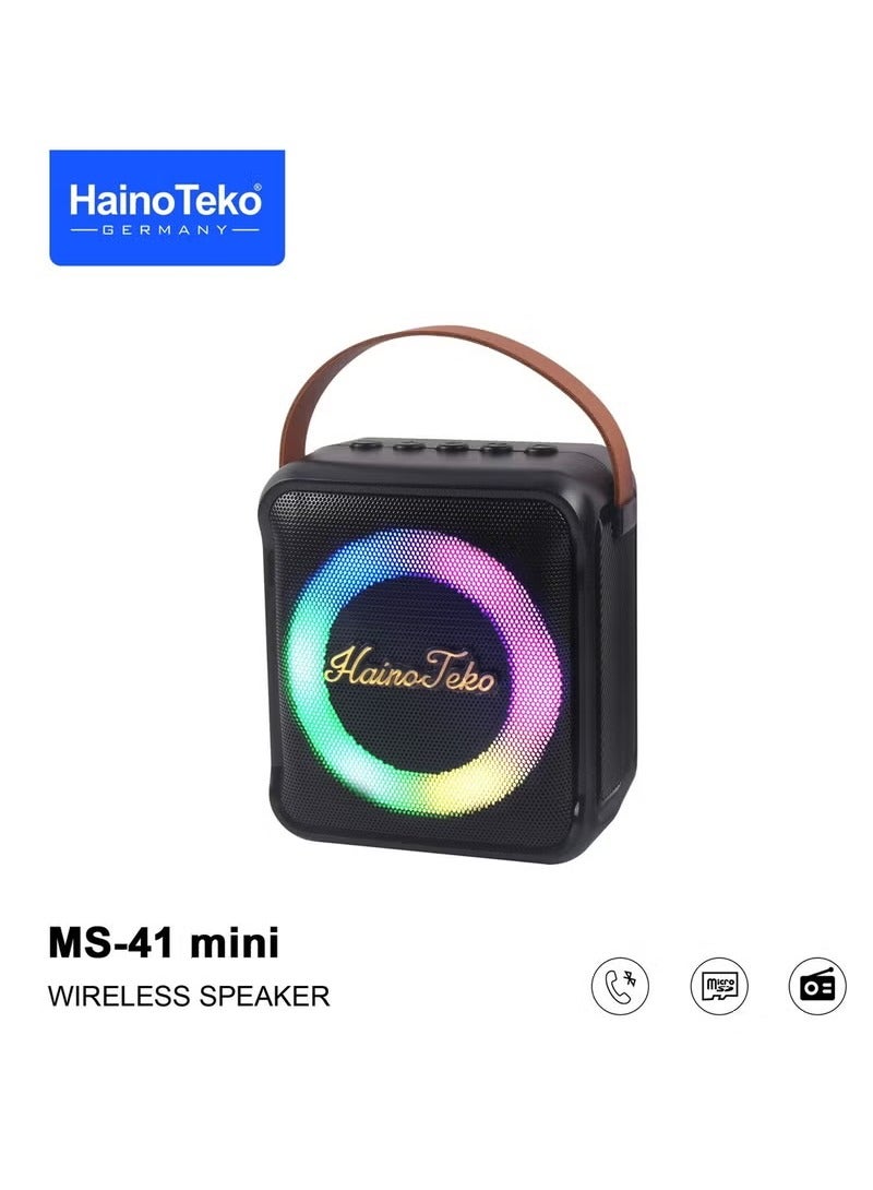 Haino Teko Germany MS 41 Mini Wireless Bluetooth Portable Speaker with Mic Black