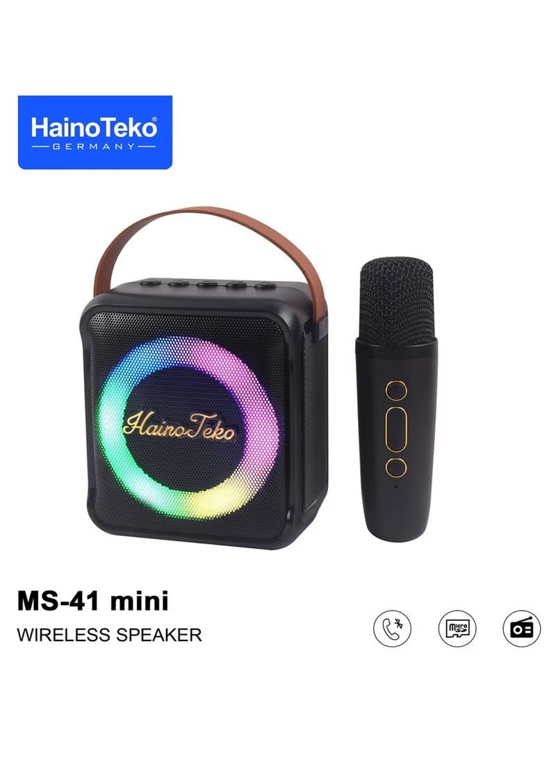 Haino Teko Germany MS 41 Mini Wireless Bluetooth Portable Speaker with Mic Black