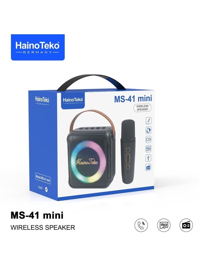 Haino Teko Germany MS 41 Mini Wireless Bluetooth Portable Speaker with Mic Black