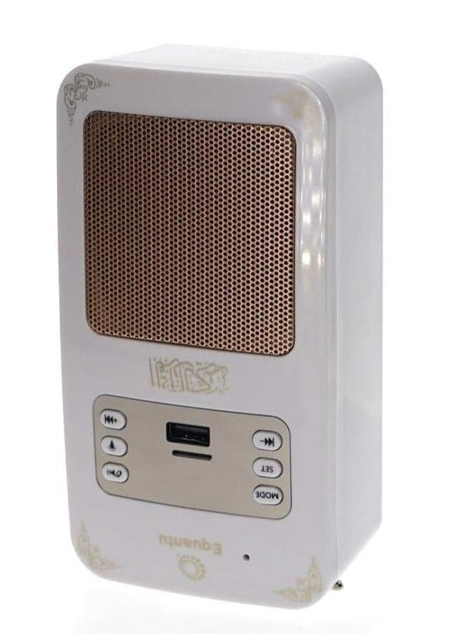 Quran Speakers Quran Bluetooth Speaker Arabic Translator Mp3 Small Portable Quran Player with USB Jack (Color : White)